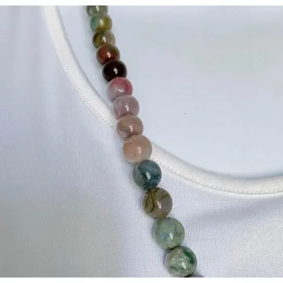 Moss Agate Ombré Beaded Necklace - Picture 3 of 5